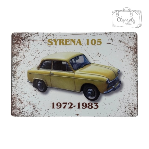 Tablica Ozdobna Blacha Syrena 105 klasyk 20x30 cm Retro Vintage Plakat