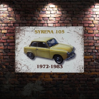 Tablica Ozdobna Blacha Syrena 105 klasyk 20x30 cm Retro Vintage Plakat