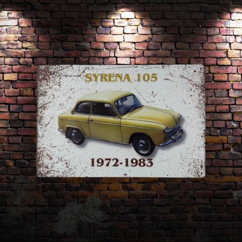Tablica Ozdobna Blacha Syrena 105 klasyk 20x30 cm Retro Vintage Plakat