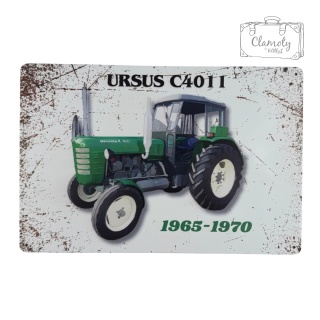 Tablica Ozdobna Blacha Ursus C4011 Traktor 20x30 cm Retro Vintage