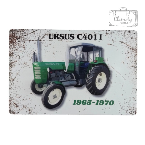 Tablica Ozdobna Blacha Ursus C4011 Traktor 20x30 cm Retro Vintage