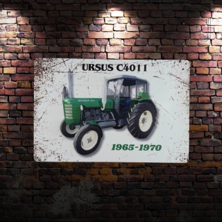 Tablica Ozdobna Blacha Ursus C4011 Traktor 20x30 cm Retro Vintage