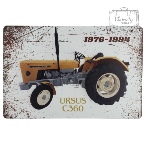 Tablica Ozdobna Blacha Ursus c360 traktor 20x30 cm Retro Vintage Plakat