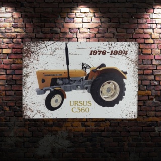 Tablica Ozdobna Blacha Ursus c360 traktor 20x30 cm Retro Vintage Plakat