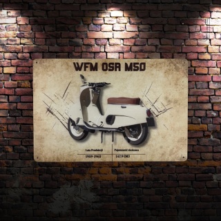 Tablica Ozdobna Blacha WFM OSA M50 Skuter20x30 cm Retro Vintage Plakat