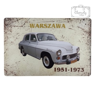Tablica Ozdobna Blacha Warszawa Polska M20 FSO 20x30 cm Retro Vintage