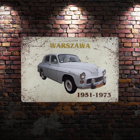 Tablica Ozdobna Blacha Warszawa Polska M20 FSO 20x30 cm Retro Vintage