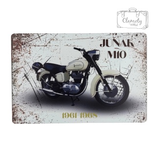 Tablica Ozdobna Blacha Junak M10 Polski Motocykl 20x30 cm Retro Vintage