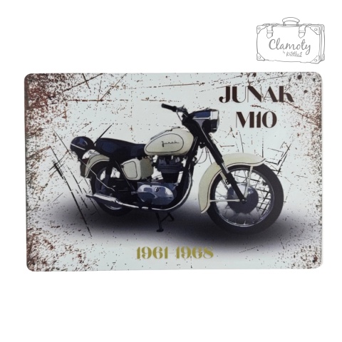 Tablica Ozdobna Blacha Junak M10 Polski Motocykl 20x30 cm Retro Vintage