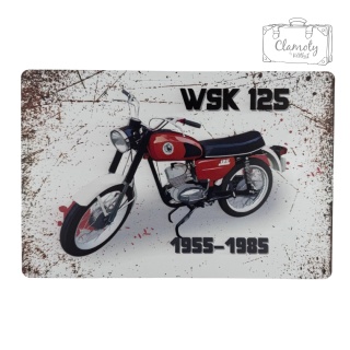 Tablica Ozdobna Blacha WSK Polski Motocykl 20x30 cm Retro Vintage