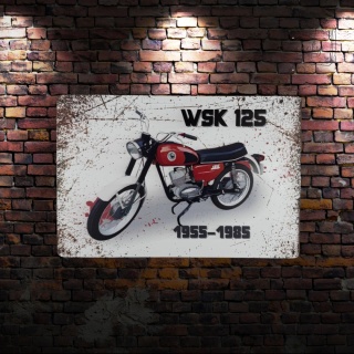 Tablica Ozdobna Blacha WSK Polski Motocykl 20x30 cm Retro Vintage