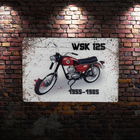 Tablica Ozdobna Blacha WSK Polski Motocykl 20x30 cm Retro Vintage