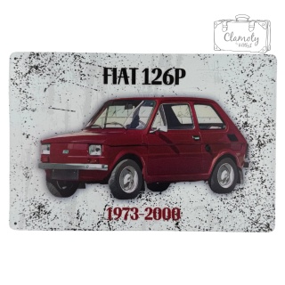 Tablica Ozdobna Blacha Fiat 126p Czerwony Klasyk 20x30 cm Retro Vintage