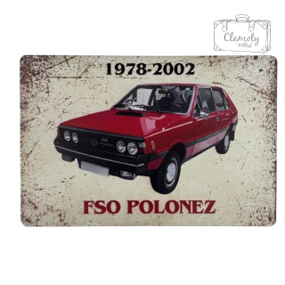 Tablica Ozdobna Blacha FSO Polonez czerwony 20x30 cm Retro Vintage