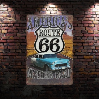 Tablica Ozdobna Blacha America's Route 66 USA 20x30 cm Retro Vintage