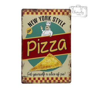 Tablica Ozdobna Blacha New York Style Pizza 20x30 cm Retro Vintage