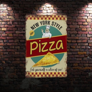 Tablica Ozdobna Blacha New York Style Pizza 20x30 cm Retro Vintage