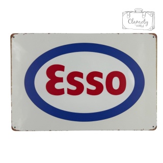 Tablica Ozdobna Blacha ESSO Oil Petrol Benzyna 20x30 cm Retro Vintage