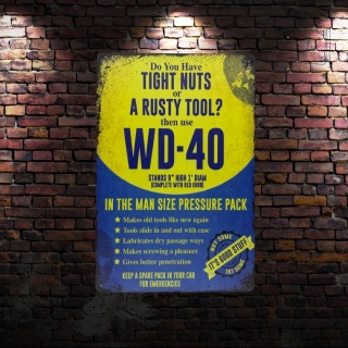 Tablica Ozdobna Blacha WD 40 Smar 20x30 cm Retro Vintage pPakat Metalowy