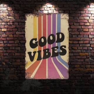Tablica Ozdobna Blacha Good Vibes Style 20x30 cm Retro Vintage Plakat