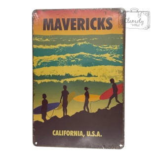 Tablica Ozdobna Blacha Mavericks California 20x30 cm Retro Vintage