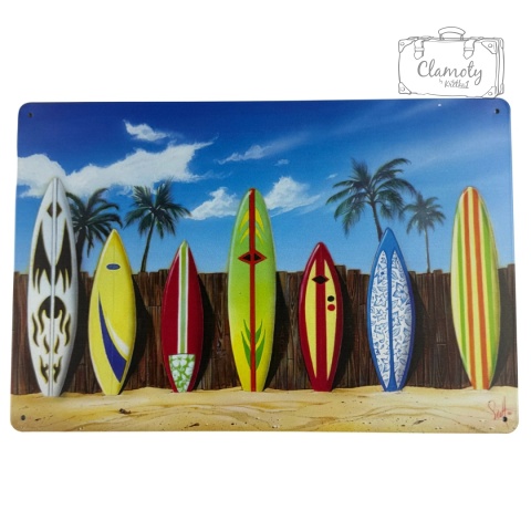 Tablica Ozdobna Blacha Deski Surfing Surf 20x30 cm Retro Vintage