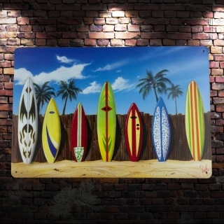 Tablica Ozdobna Blacha Deski Surfing Surf 20x30 cm Retro Vintage