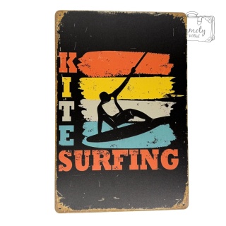 Tablica Ozdobna Blacha Kite Surfing 20x30 cm Retro Vintage Plakat Metal