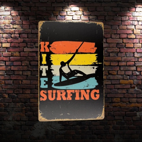 Tablica Ozdobna Blacha Kite Surfing 20x30 cm Retro Vintage Plakat Metal