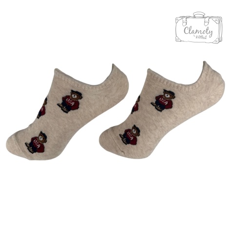 Skarpetki Skarpety Krótkie Stopki Męskie Bawełniane Beżowe W Misie 40-44