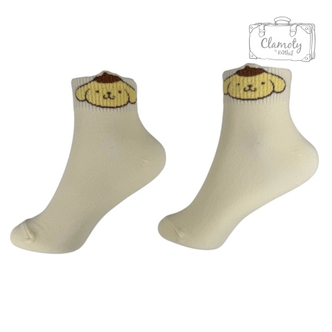 Skarpetki Skarpety Dziewczęce Bawełniane Kremowe Pompompurin 36-40