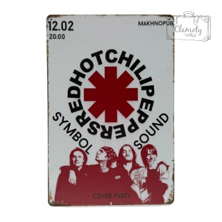 Tablica Ozdobna Blacha Red Hot Chilli Peppers 20x30 cm Retro Vintage