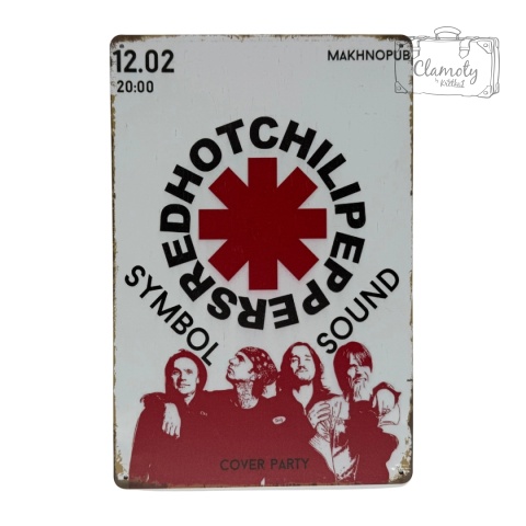Tablica Ozdobna Blacha Red Hot Chilli Peppers 20x30 cm Retro Vintage