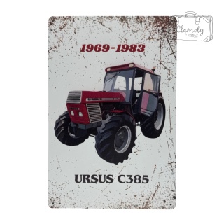 Tablica Ozdobna Ursus 385 Traktor 20x30 cm Retro Vintage Plakat Metalowy