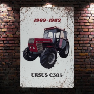 Tablica Ozdobna Ursus 385 Traktor 20x30 cm Retro Vintage Plakat Metalowy