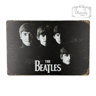 Tablica Ozdobna Blacha The Beatles Członkiwie 20x30 cm Retro Vintage Plakat