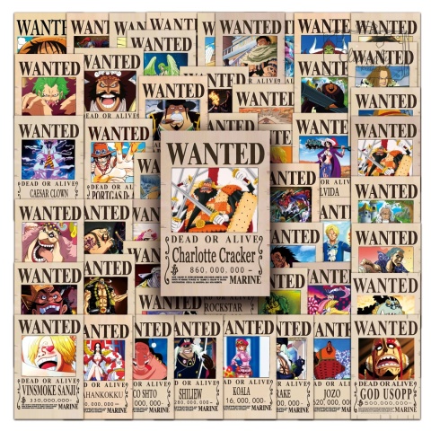 Zestaw Naklejek Wlepki StickerBomb Anime Wanted Pirates Hat N608