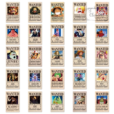 Zestaw Naklejek Wlepki StickerBomb Anime Wanted Pirates Hat N608