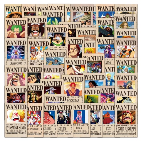 Zestaw Naklejek Wlepki StickerBomb Anime Wanted Pirates Hat N608