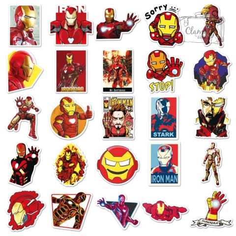 Zestaw Naklejek Wlepki StickerBomb Avengers Iron Man Marvel N610