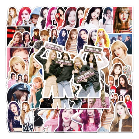 Zestaw Naklejek Wlepki StickerBomb Black Pink Kpop korean muzyka N614/355