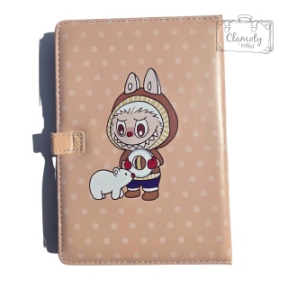 Zeszyt Notes Planner A5 W Twardej Okładce Ciemny Beż Kolorowe Kartki Labubu