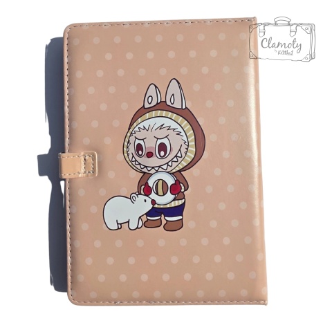 Zeszyt Notes Planner A5 W Twardej Okładce Ciemny Beż Kolorowe Kartki Labubu