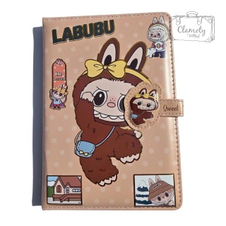 Zeszyt Notes Planner A5 W Twardej Okładce Ciemny Beż Kolorowe Kartki Labubu