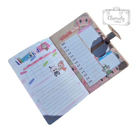 Zeszyt Notes Planner A5 W Twardej Okładce Fiolet Kolorowe Kartki Labubu