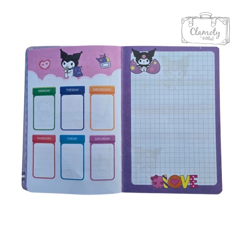 Zeszyt Planner Notes A5 Kuromi Trójząb Fioletowy Twarda Okładka