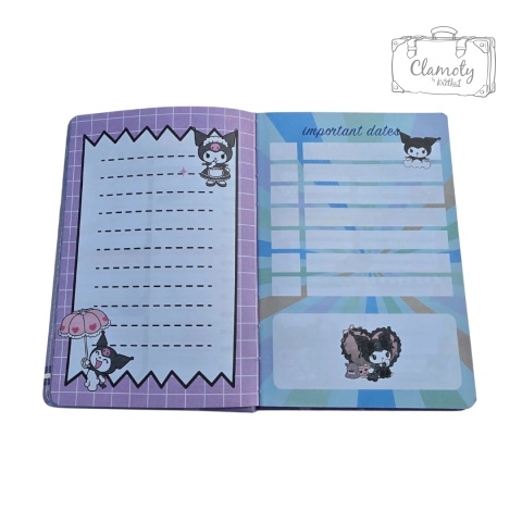 Zeszyt Planner Notes A5 Kuromi W Romby Fioletowy Twarda Okładka