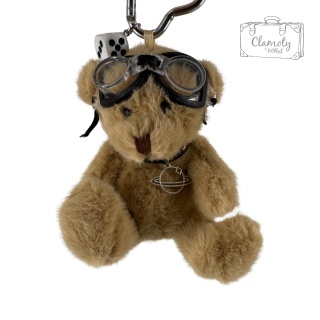 Brelok Breloczek Do Kluczy Zawieszka Ciemny Beżowy W Okularach