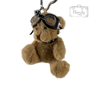 Brelok Breloczek Do Kluczy Zawieszka Ciemny Beżowy W Okularach