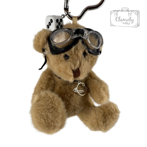 Brelok Breloczek Do Kluczy Zawieszka Ciemny Beżowy W Okularach